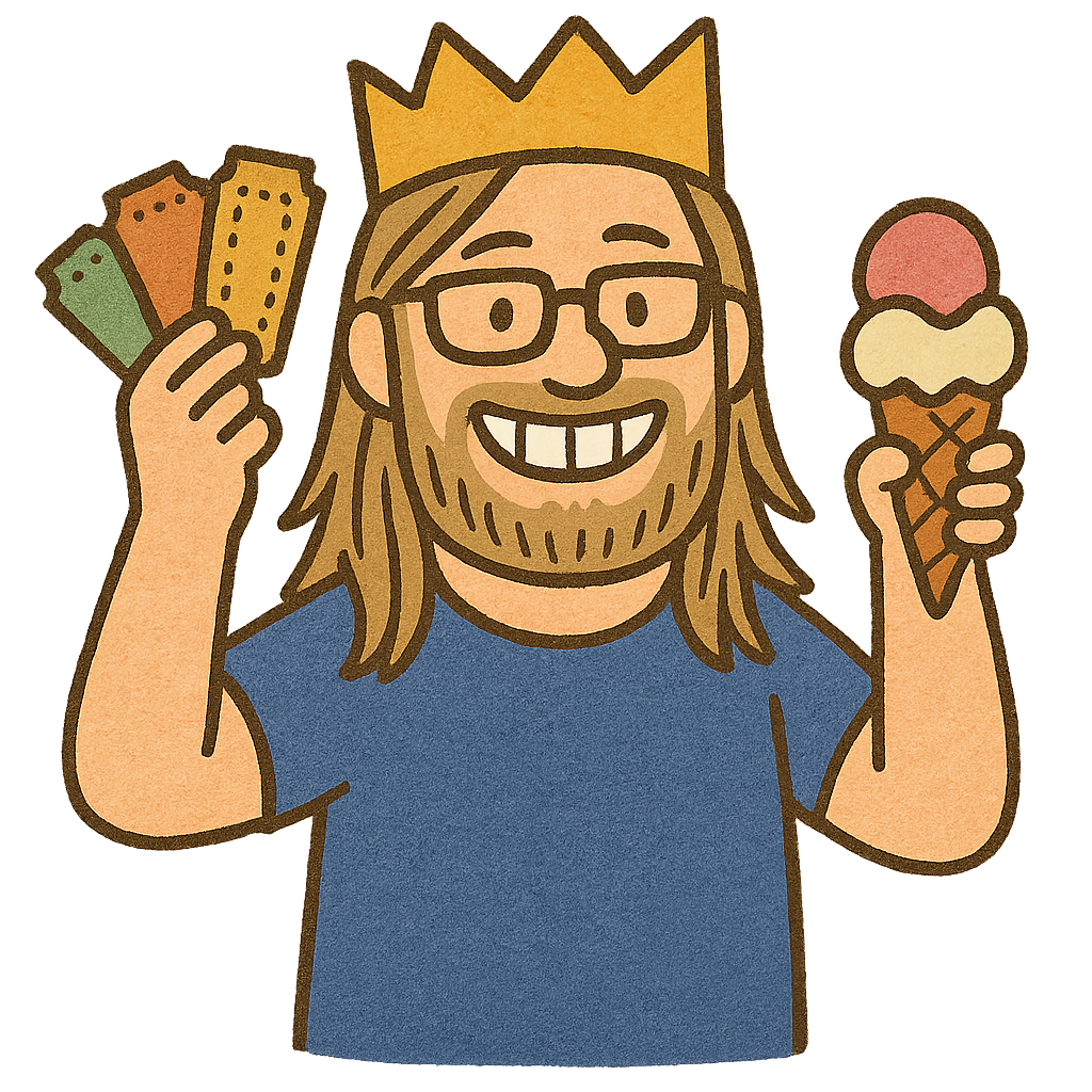 User with crown and tickets